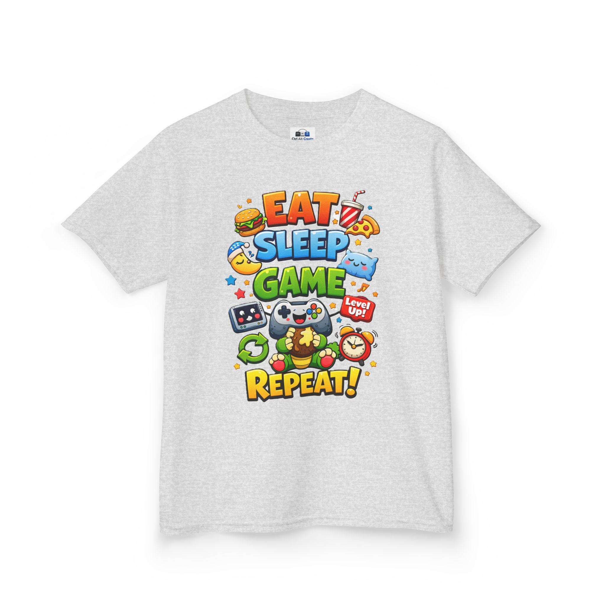 Kids Eat Sleep Game Repeat Tee — For Little Gamers With Big Energy
