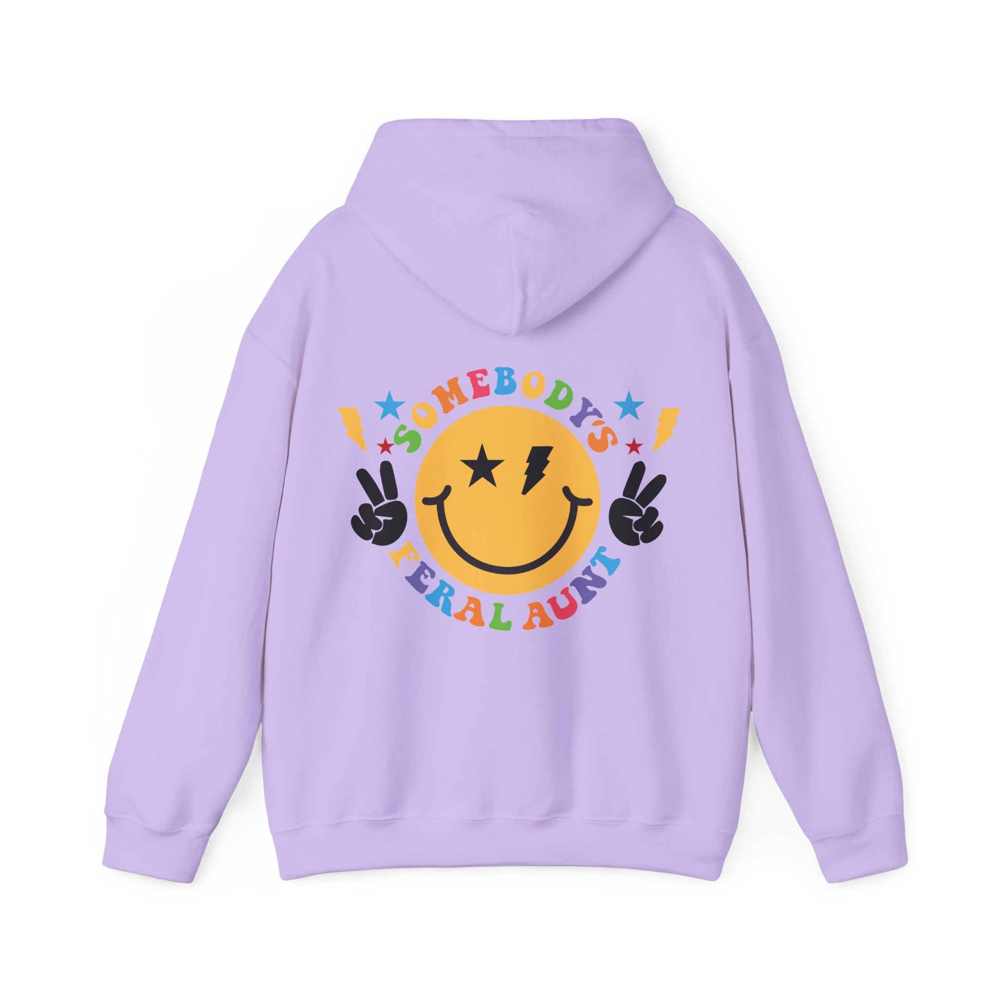 "Somebody's Feral Aunt" Retro Rainbow Hoodie