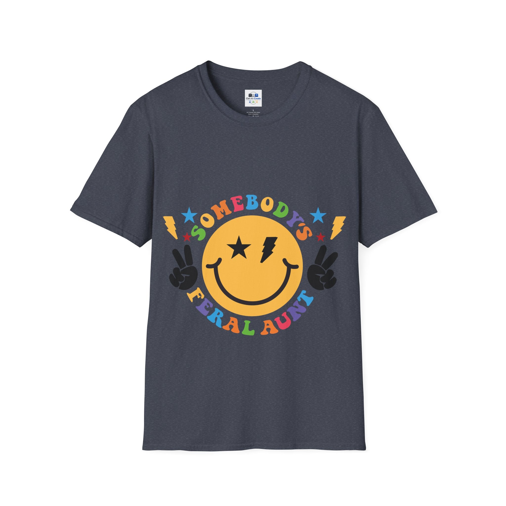 "Somebody's Feral Aunt" Retro Rainbow Tee