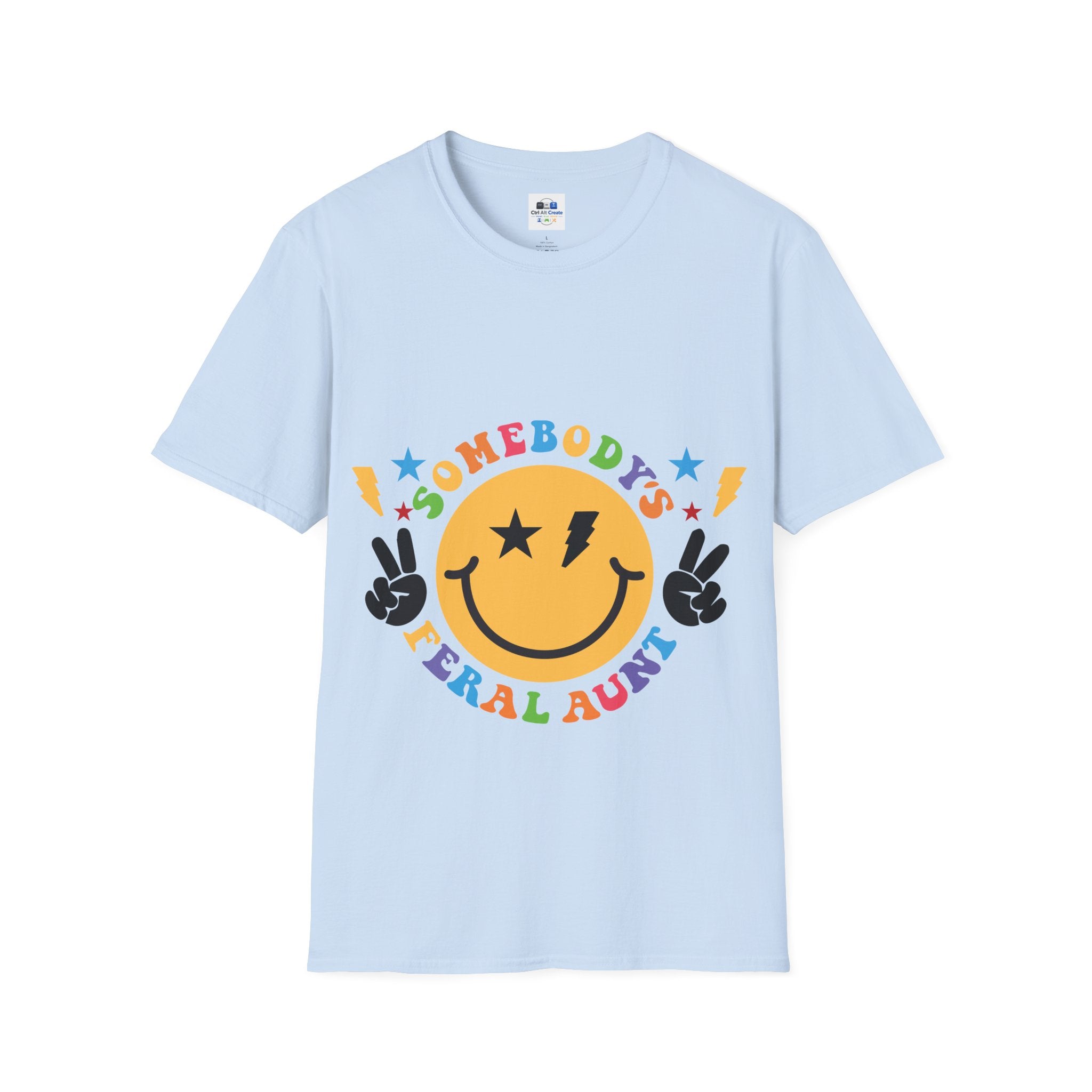 "Somebody's Feral Aunt" Retro Rainbow Tee