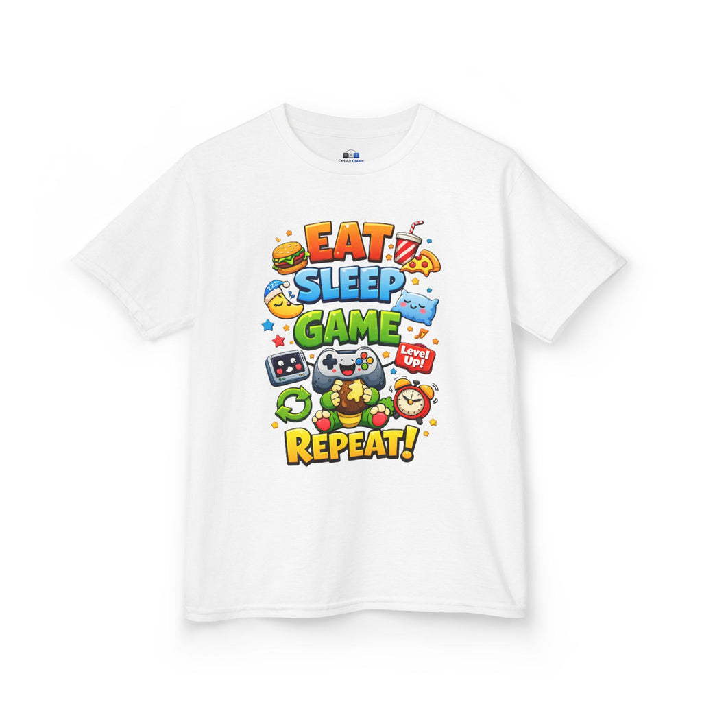 Kids Eat Sleep Game Repeat Tee — For Little Gamers With Big Energy
