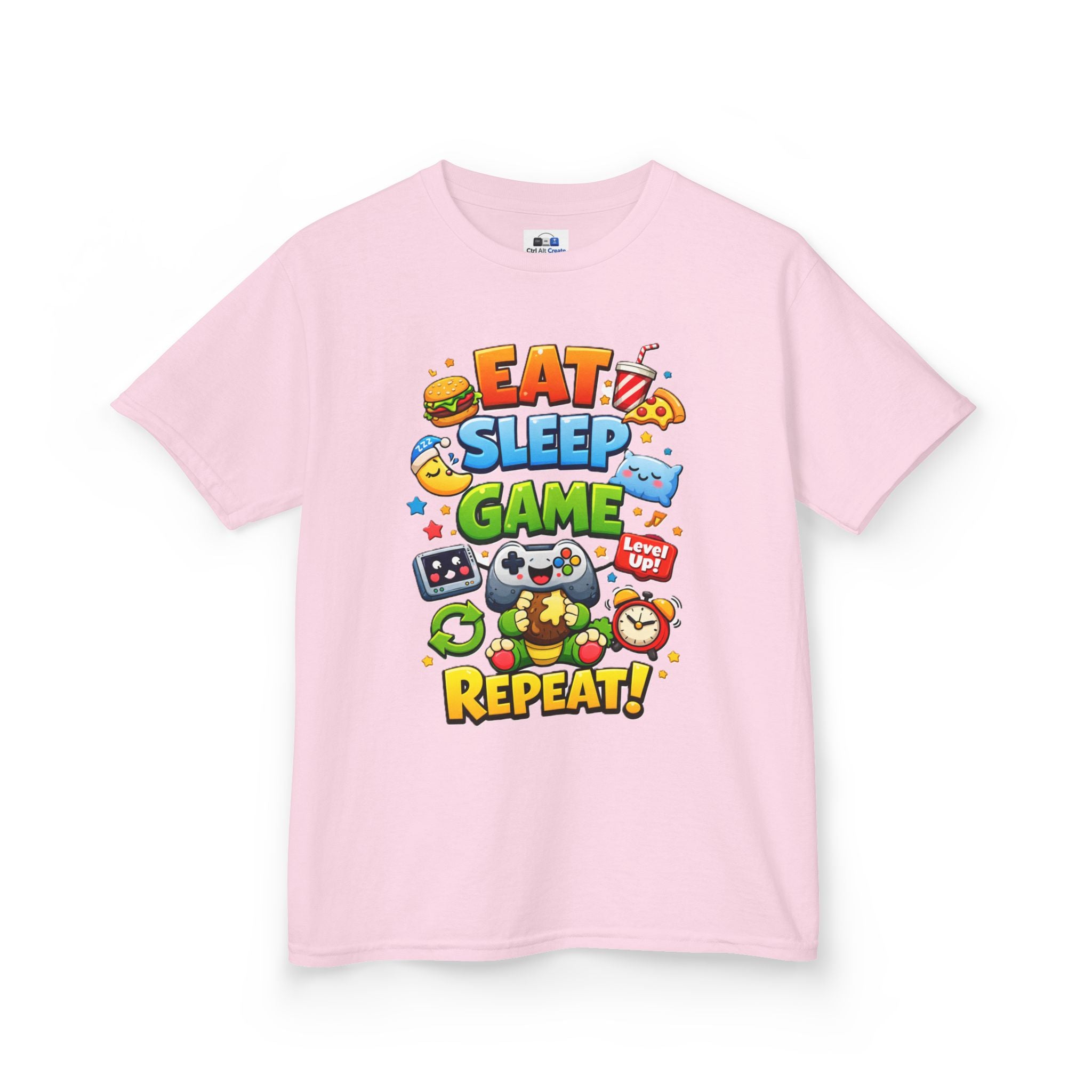 Kids Eat Sleep Game Repeat Tee — For Little Gamers With Big Energy
