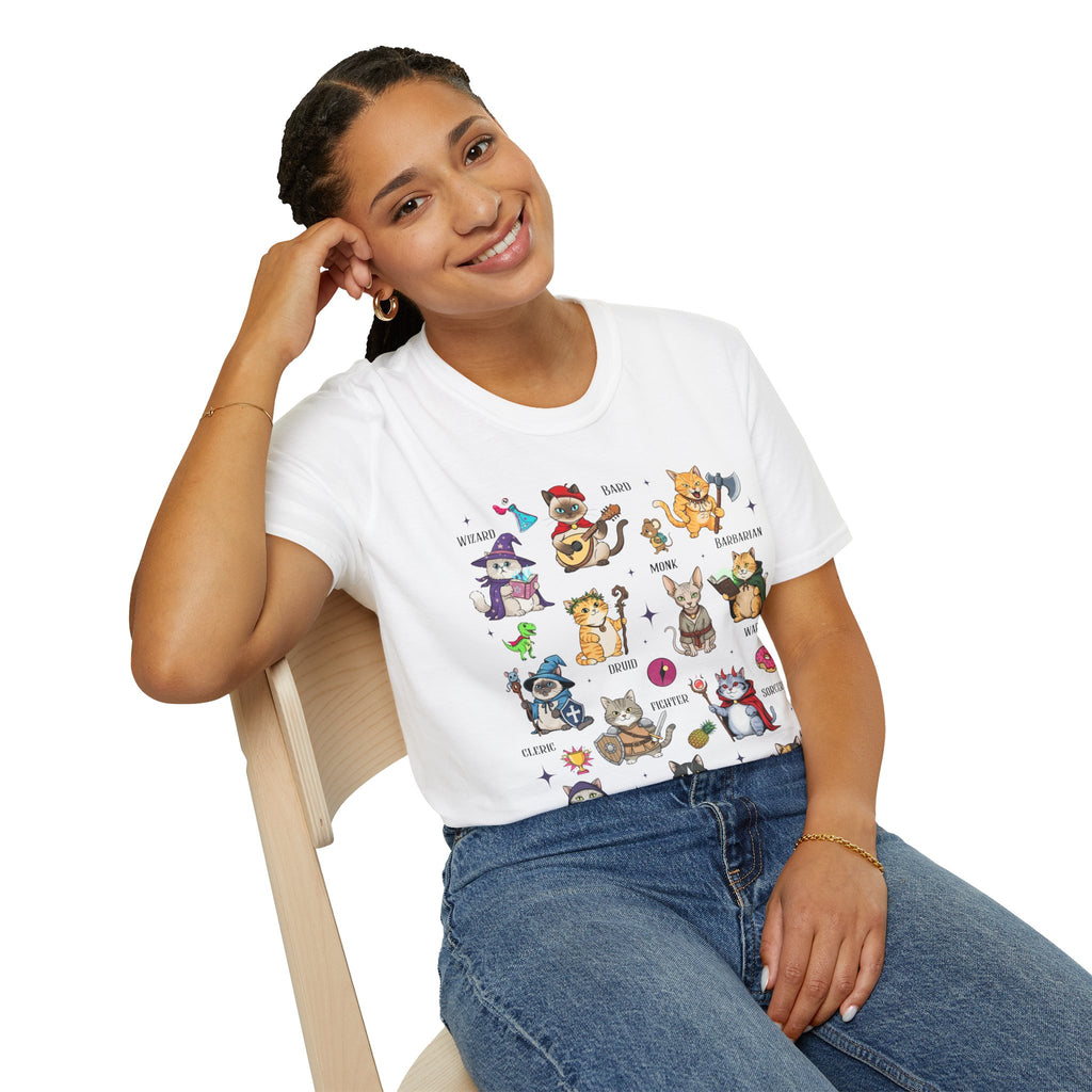 “Dungeons & Cats” Tee — Twelve Classes, Infinite Chaos