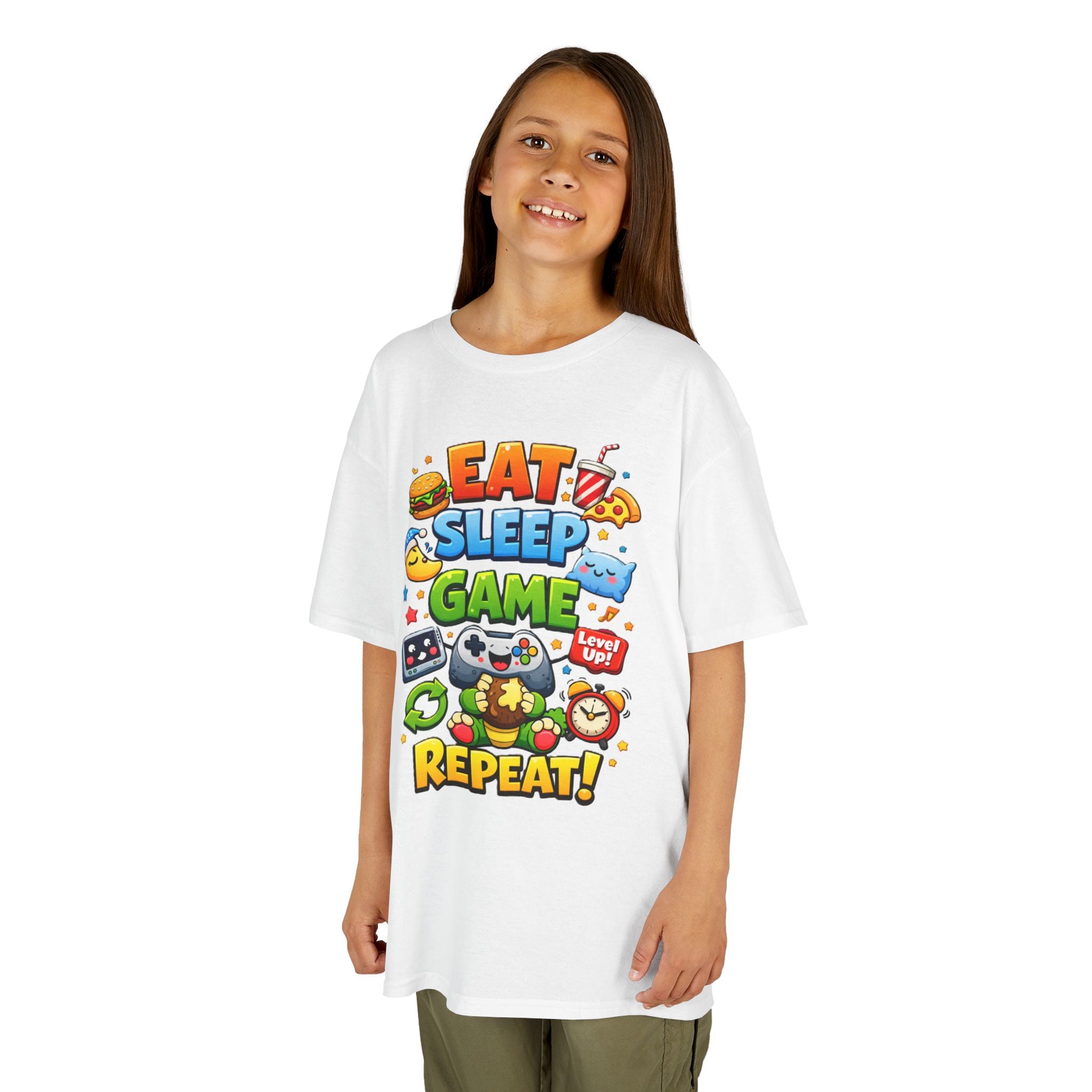 Kids Eat Sleep Game Repeat Tee — For Little Gamers With Big Energy