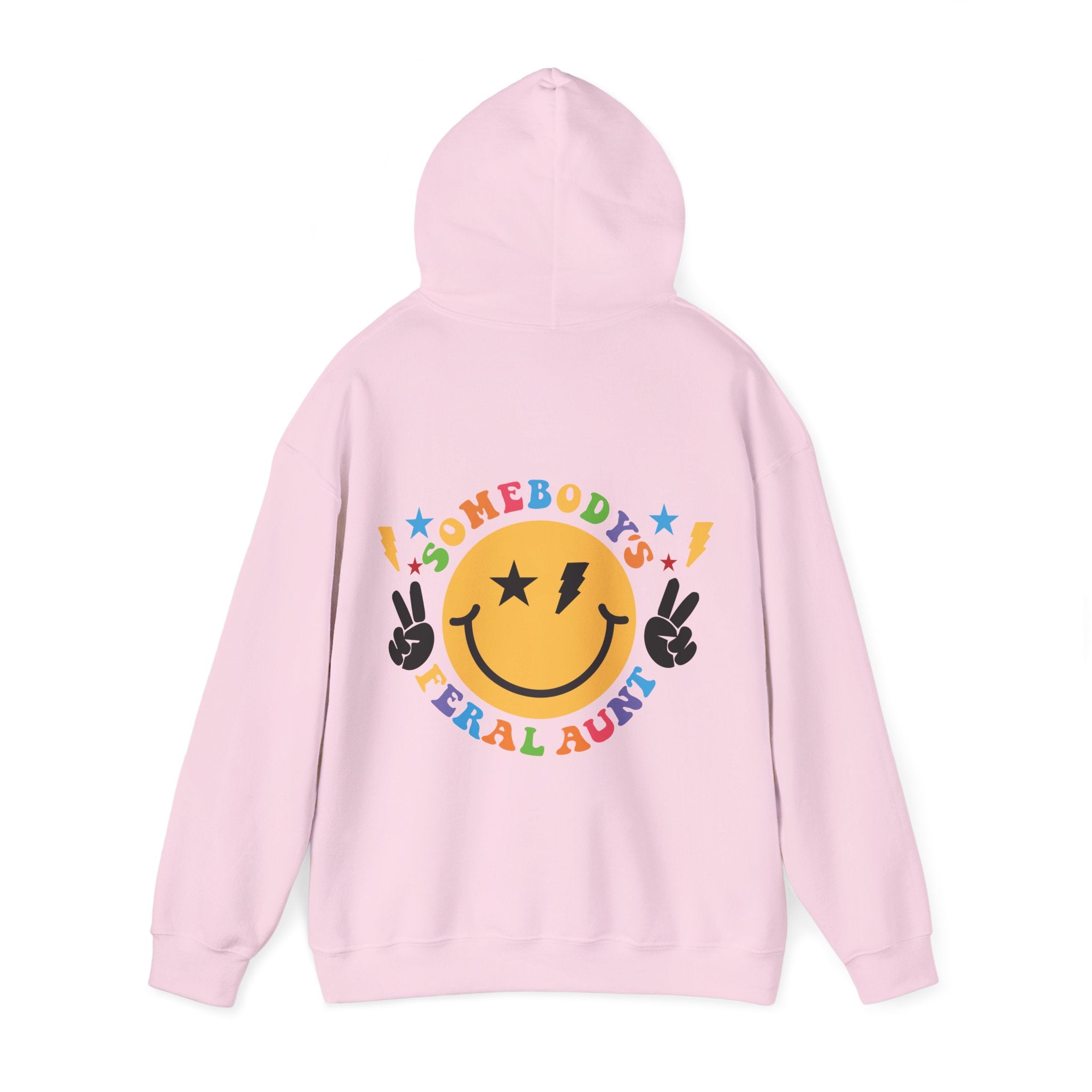 "Somebody's Feral Aunt" Retro Rainbow Hoodie