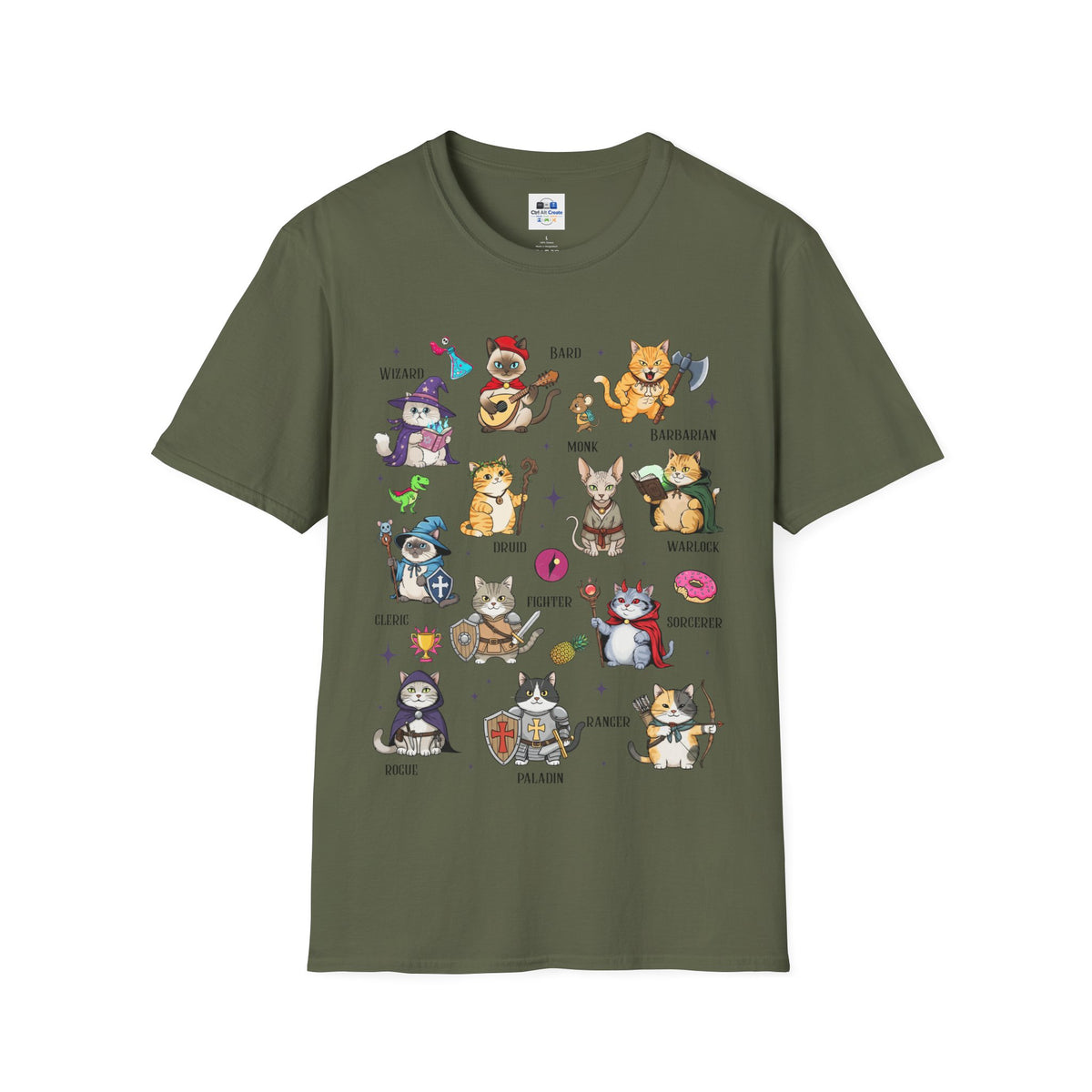 “Dungeons & Cats” Tee — Twelve Classes, Infinite Chaos