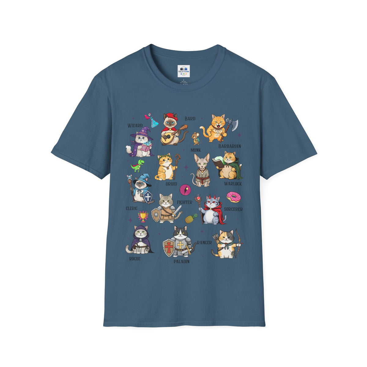 “Dungeons & Cats” Tee — Twelve Classes, Infinite Chaos