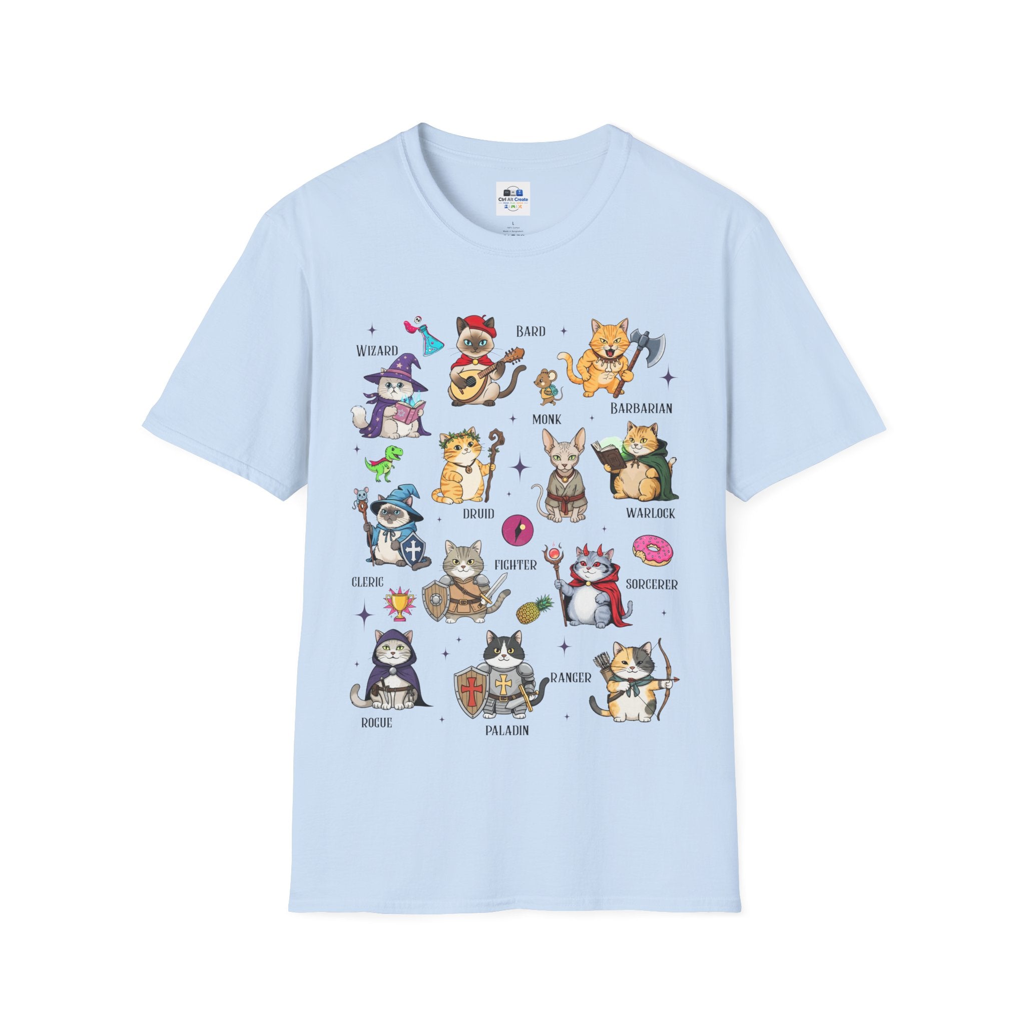 “Dungeons & Cats” Tee — Twelve Classes, Infinite Chaos