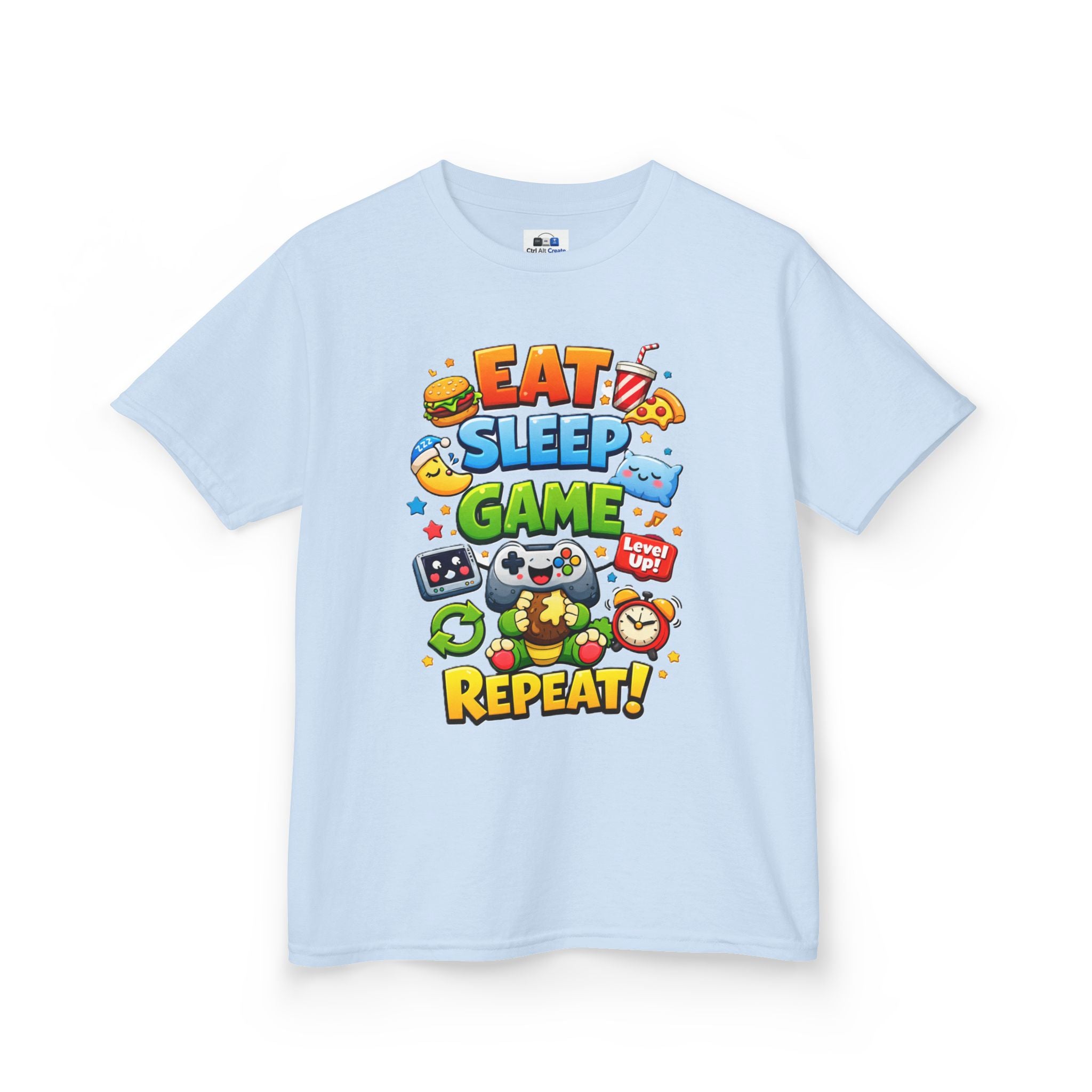 Kids Eat Sleep Game Repeat Tee — For Little Gamers With Big Energy