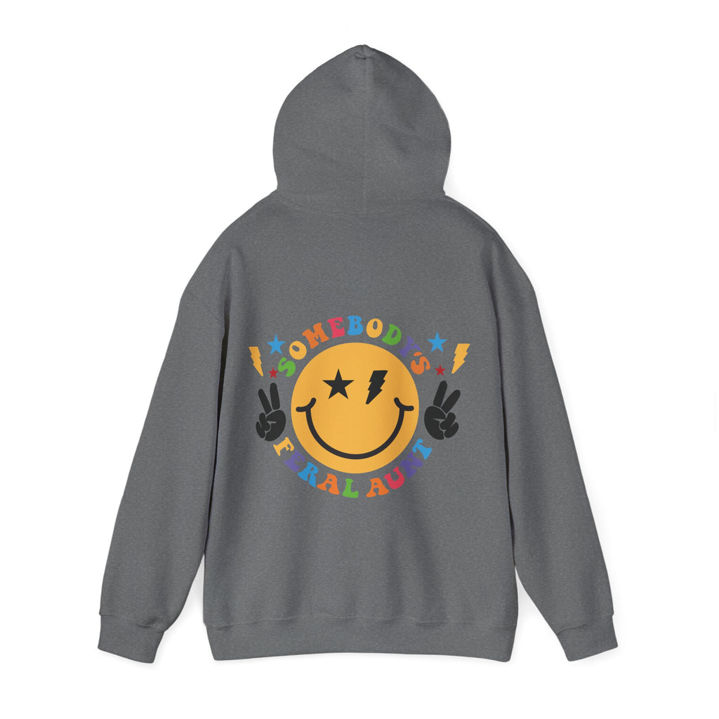 "Somebody's Feral Aunt" Retro Rainbow Hoodie