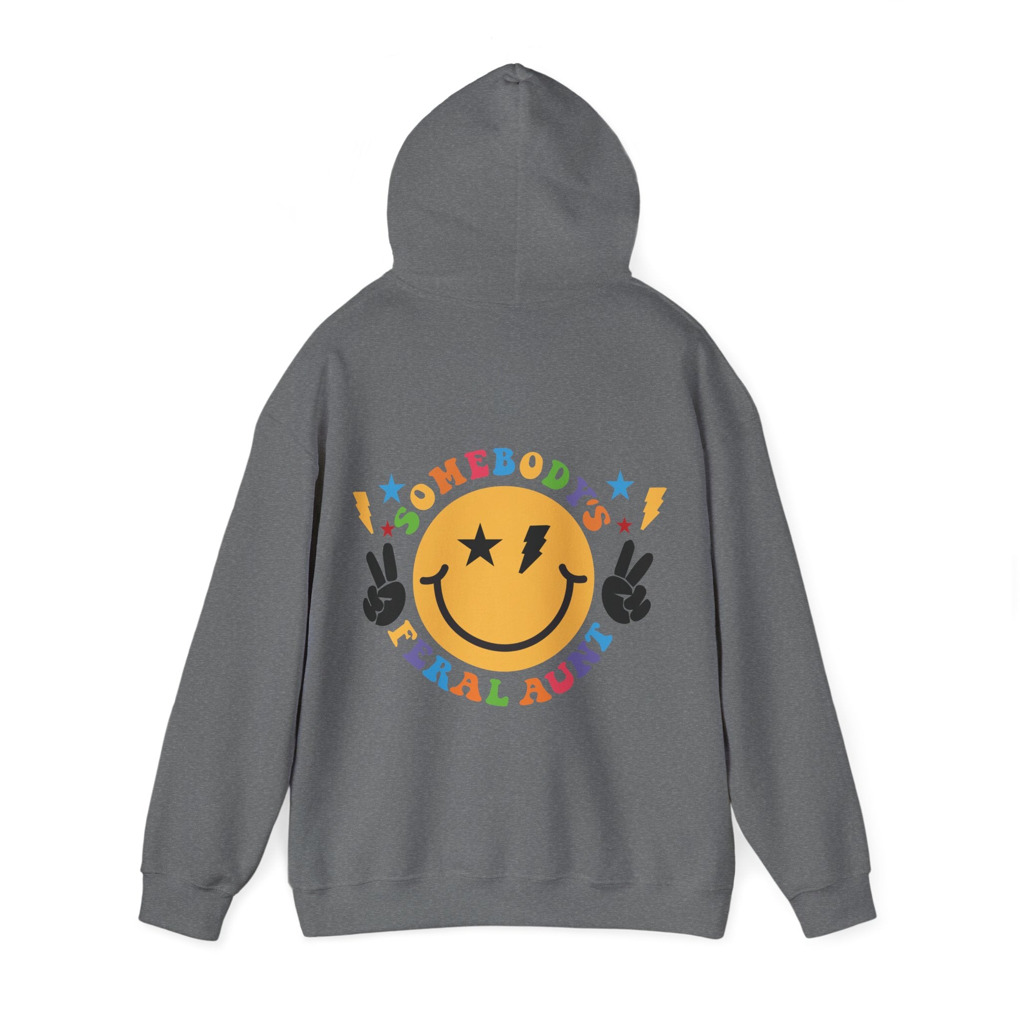 "Somebody's Feral Aunt" Retro Rainbow Hoodie