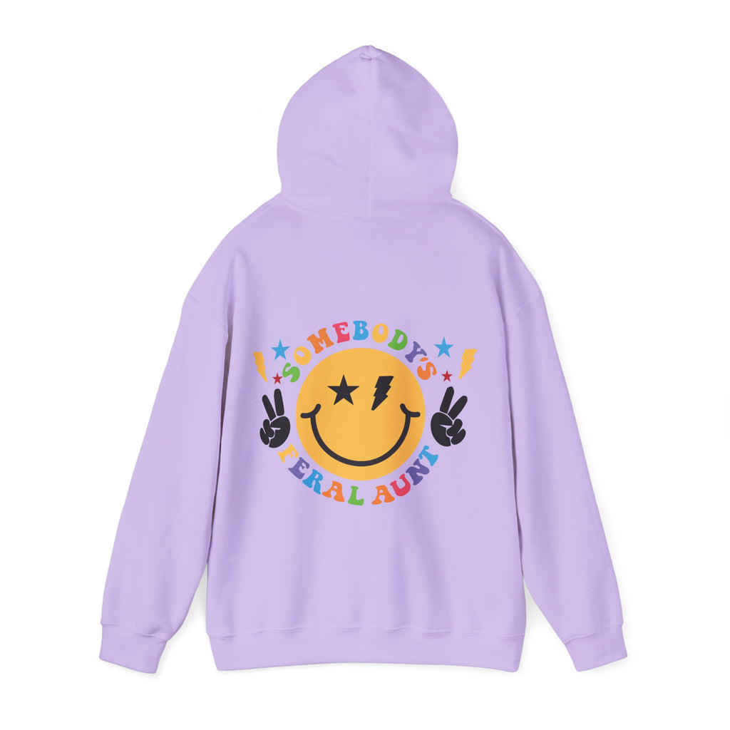 "Somebody's Feral Aunt" Retro Rainbow Hoodie