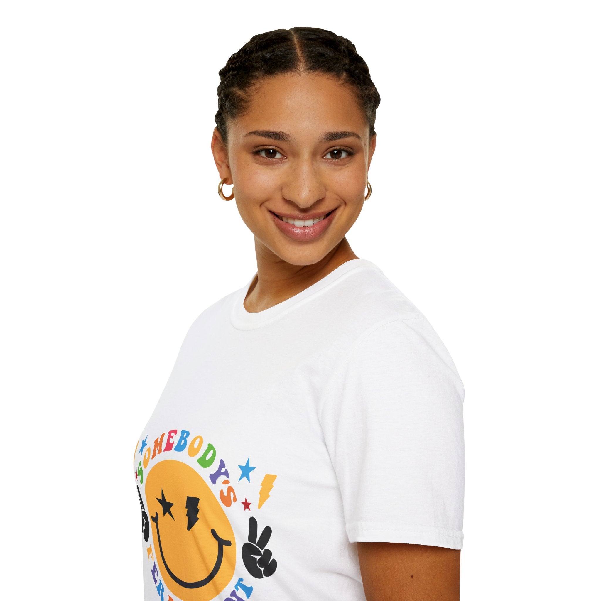 "Somebody's Feral Aunt" Retro Rainbow Tee
