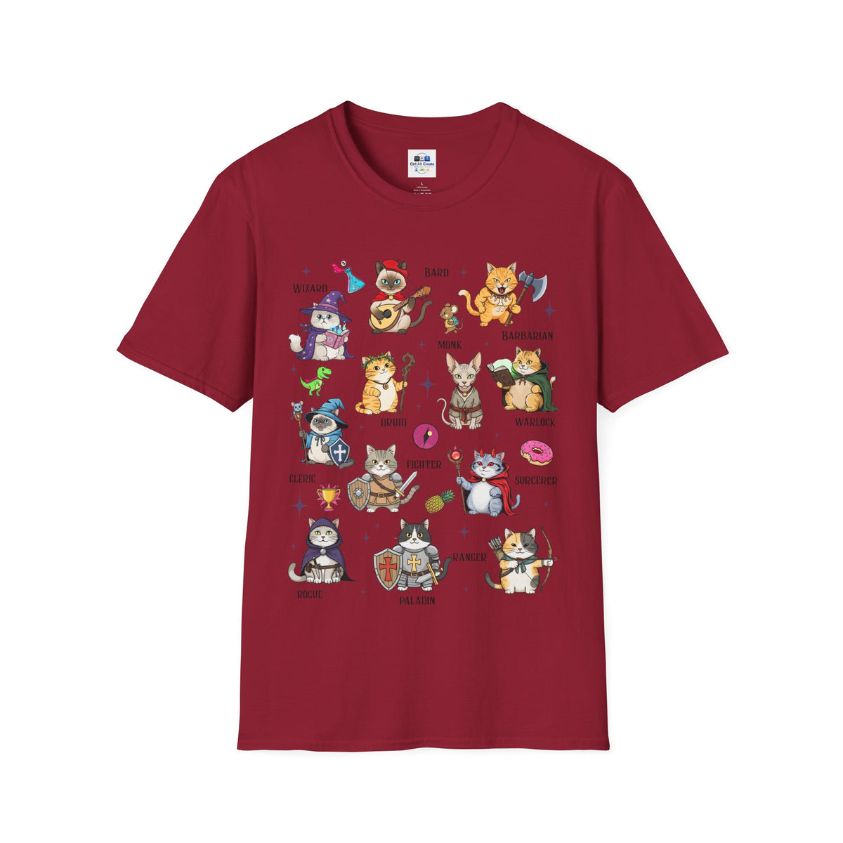 “Dungeons & Cats” Tee — Twelve Classes, Infinite Chaos