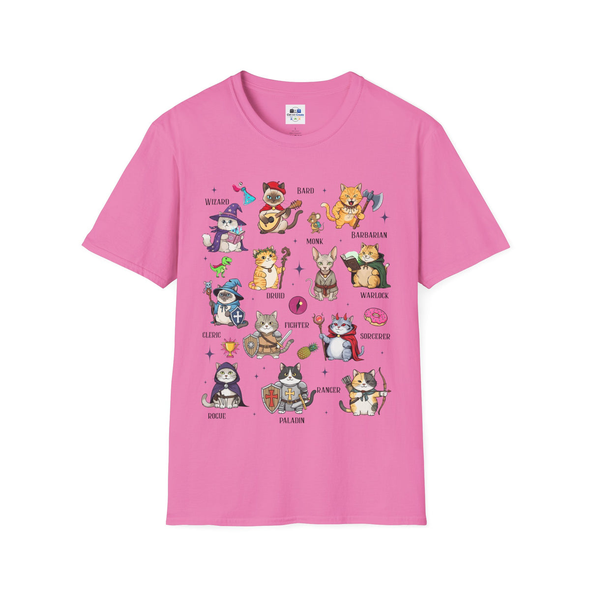 “Dungeons & Cats” Tee — Twelve Classes, Infinite Chaos