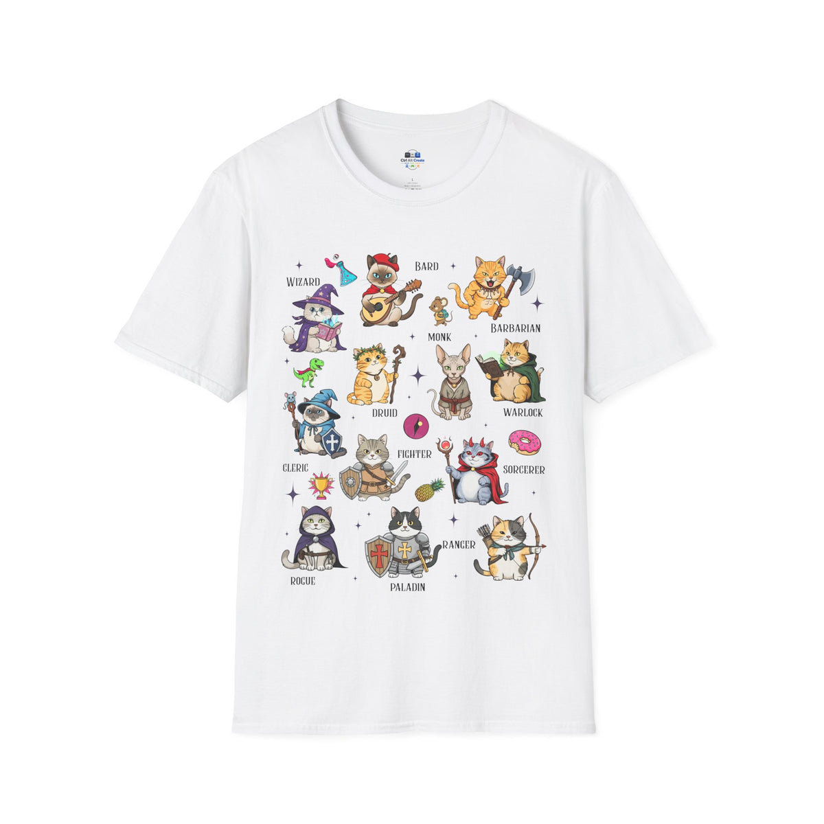 “Dungeons & Cats” Tee — Twelve Classes, Infinite Chaos