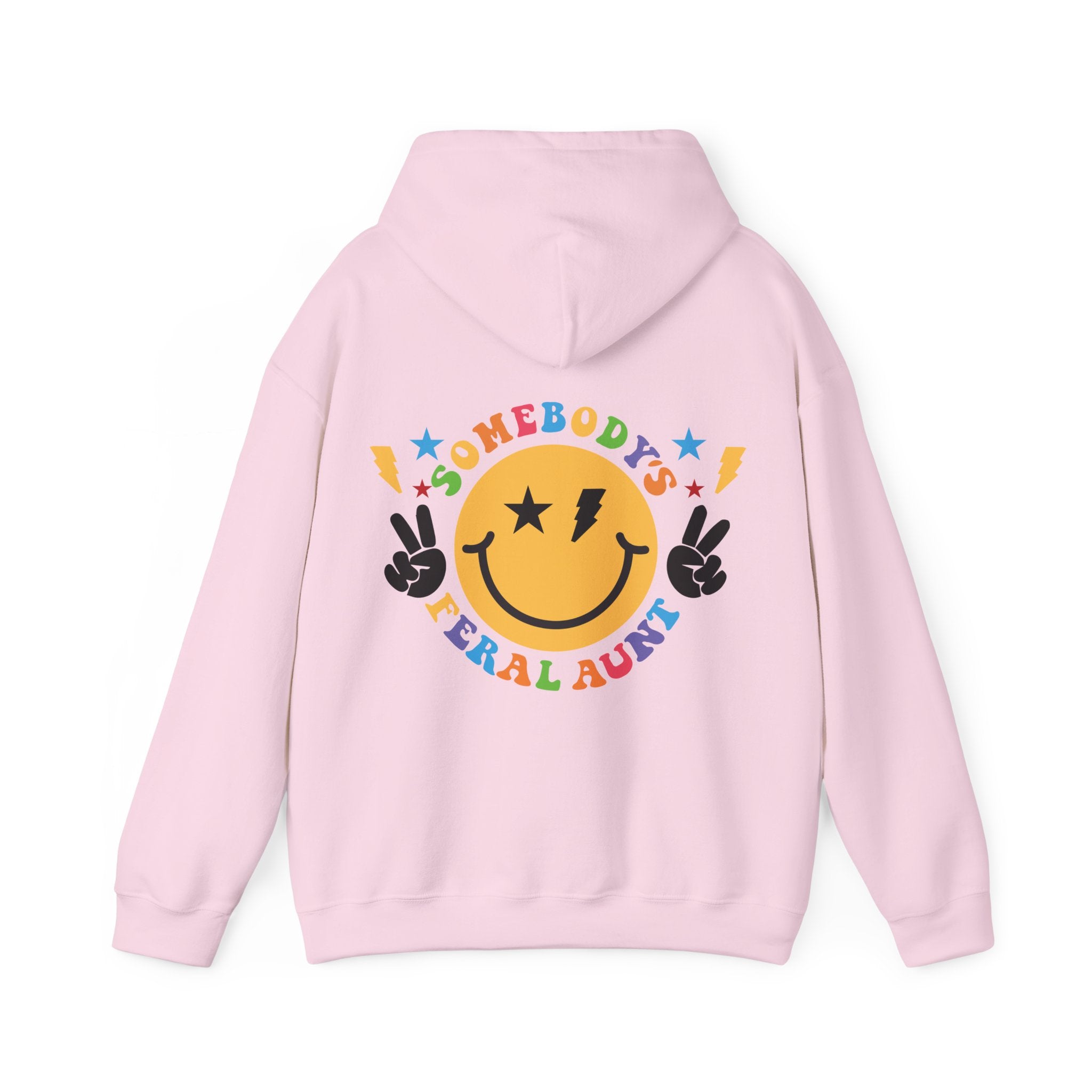 "Somebody's Feral Aunt" Retro Rainbow Hoodie