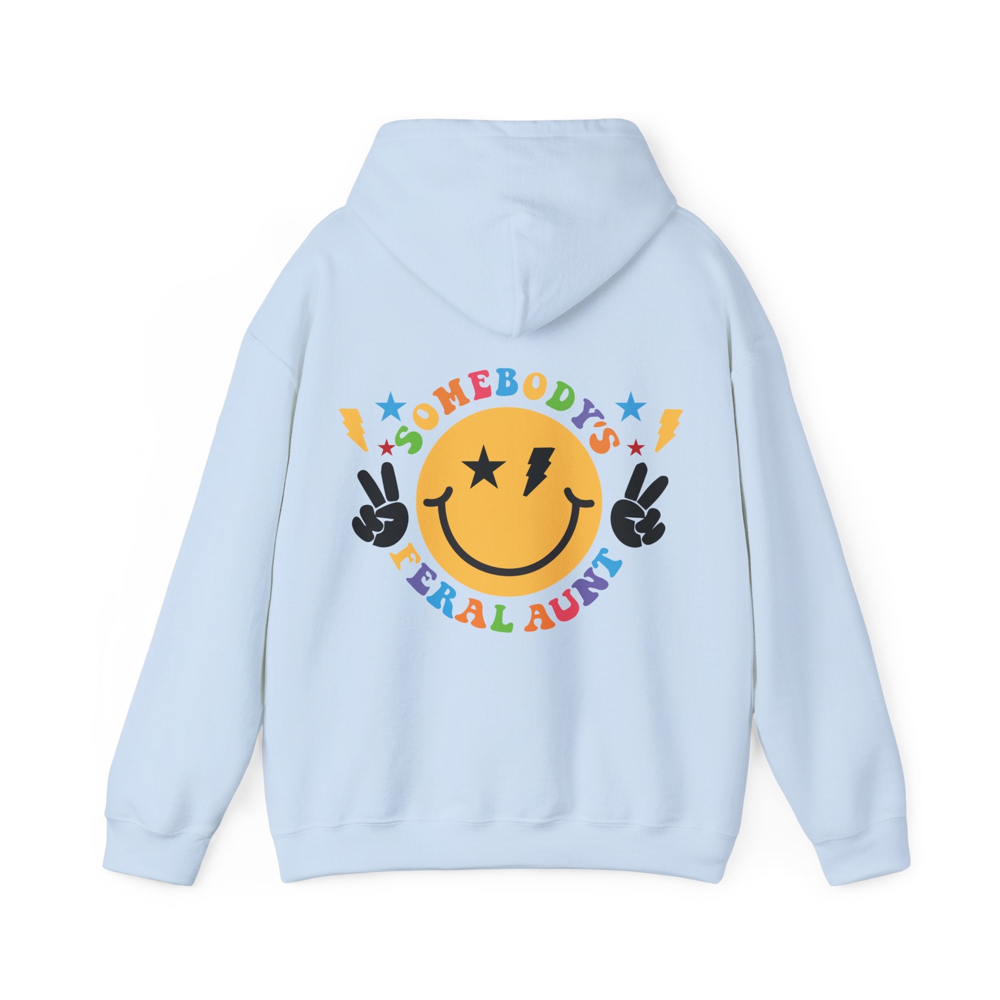 "Somebody's Feral Aunt" Retro Rainbow Hoodie
