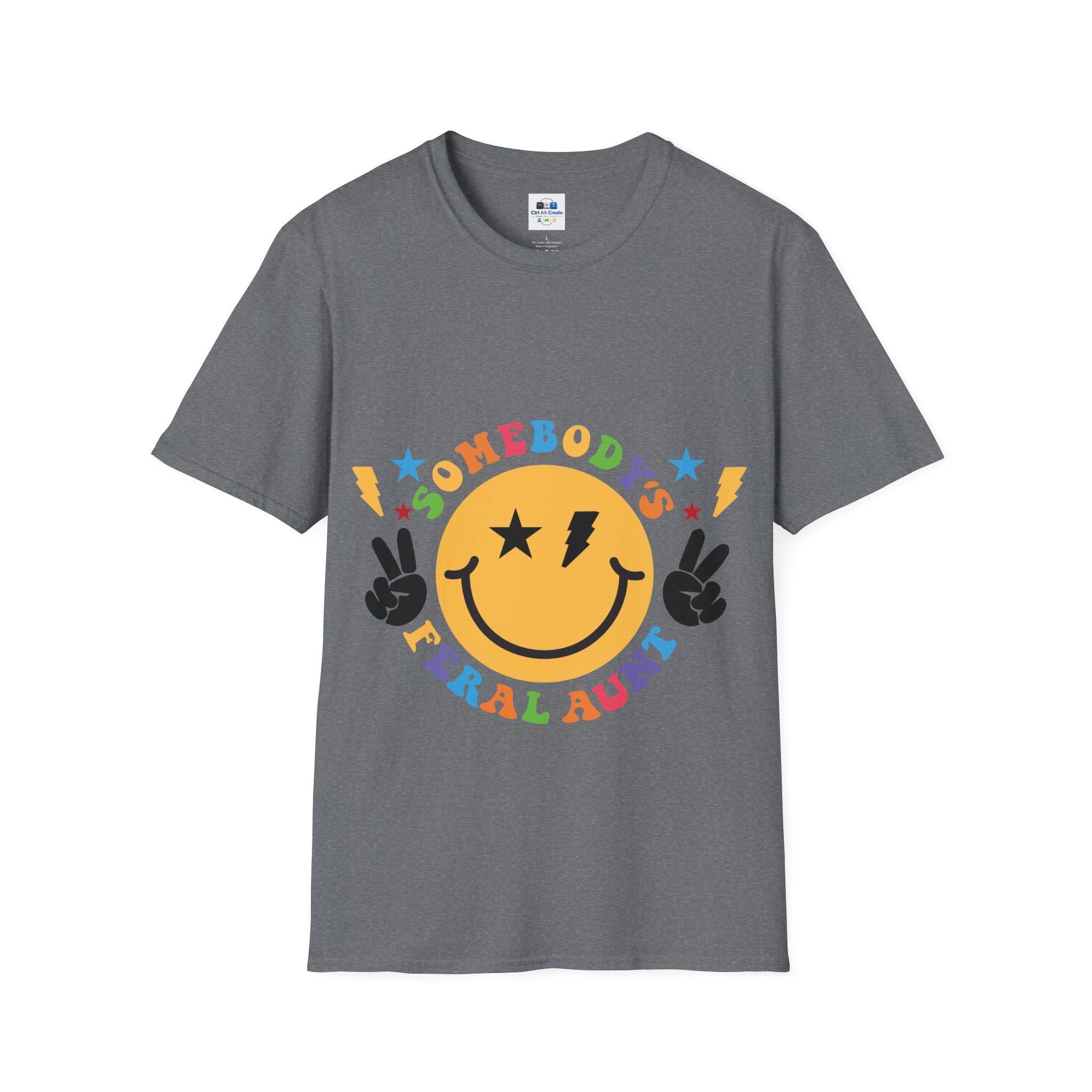 "Somebody's Feral Aunt" Retro Rainbow Tee