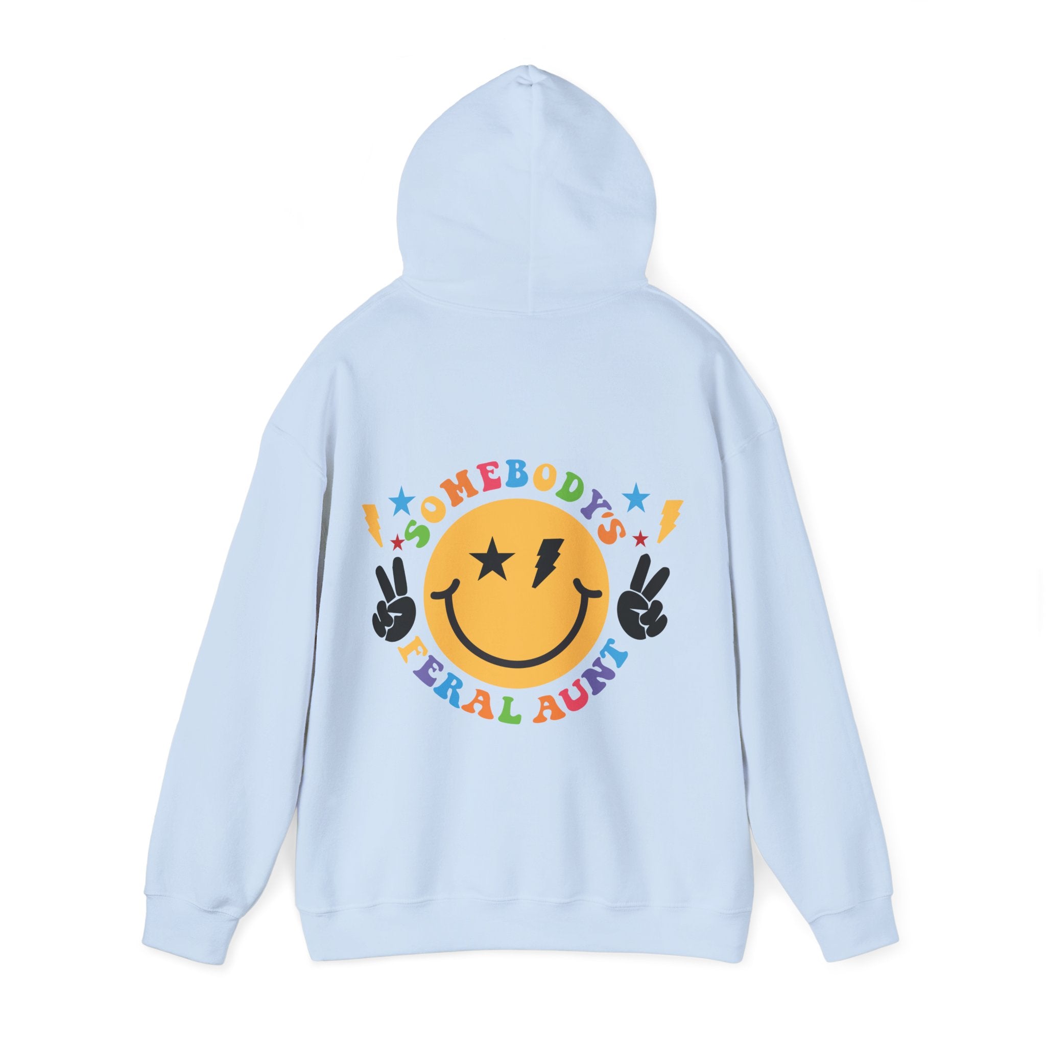 "Somebody's Feral Aunt" Retro Rainbow Hoodie