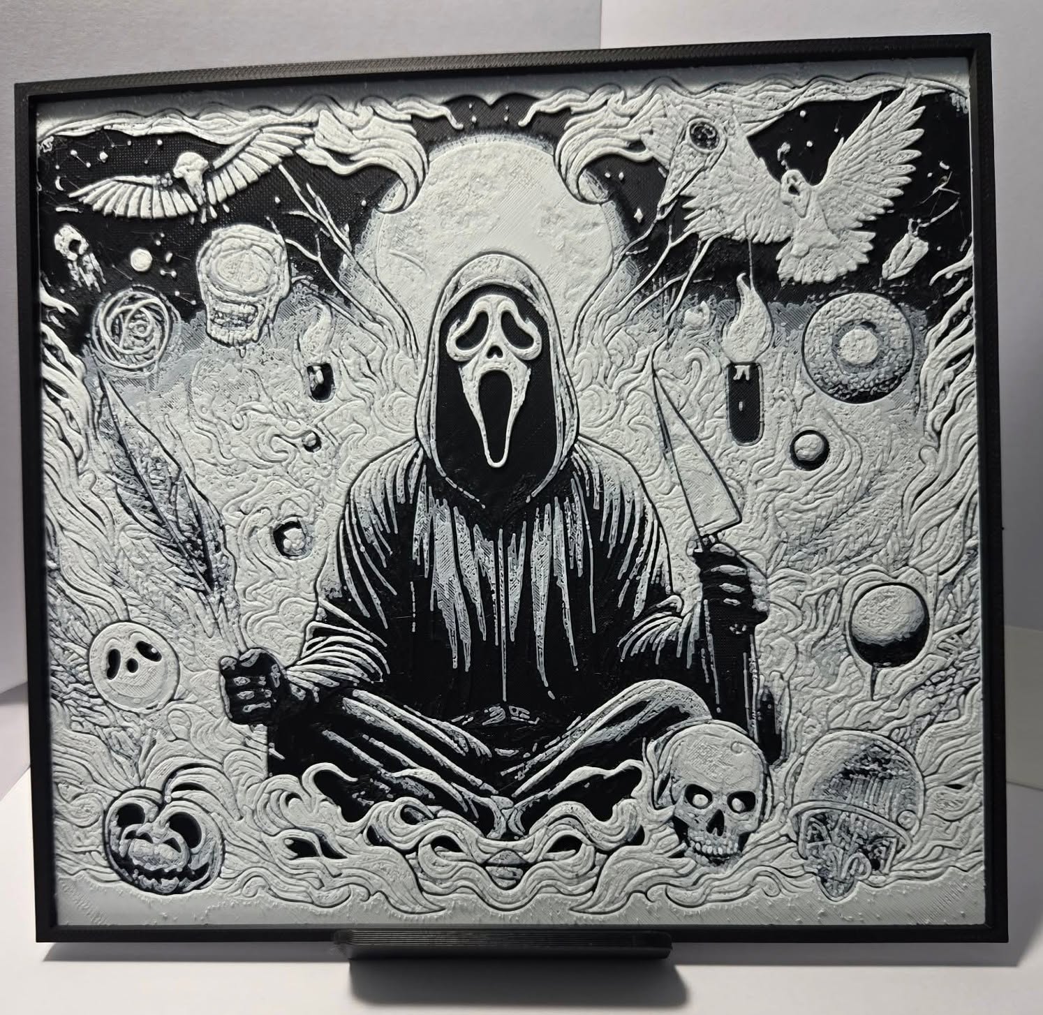 Ghostface Inspired Hueforge Wall Art | 3D Printed Horror Display