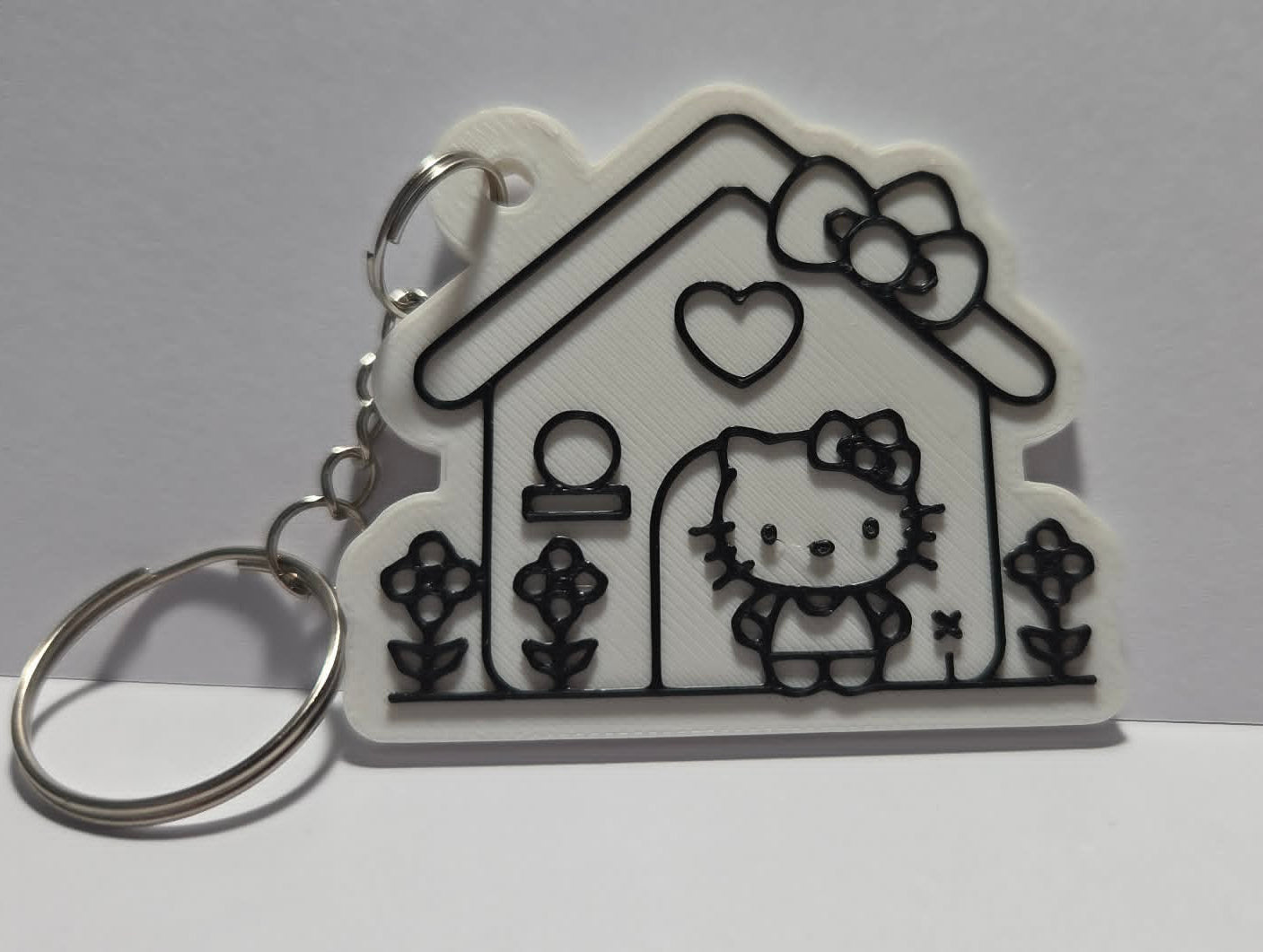 Kitty Inspired House 3D Printed Keyring