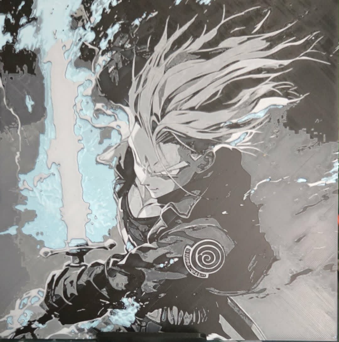 Future Trunks Inspired HueForge Wall Art – 3D Printed Anime Art